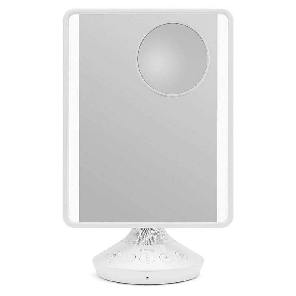 iHome Vanity Mirror Unisex OS White Bluetooth LED 10x Magnifier USB 7x9 iCVBT2